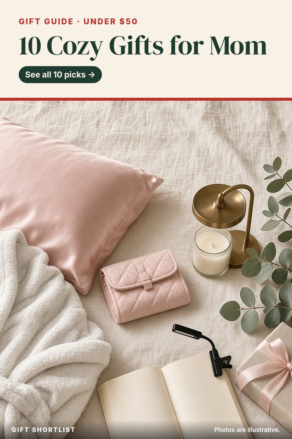 Pinterest graphic: 10 Cozy Gifts for Mom Under $50